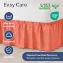 Wrap Around Dust Ruffle Bed Skirt - Coral - for King Size Beds with 21 Inch Drop - Easy Fit Elastic Strap - Adjustable Pleated Bedskirt w/Brushed Fabric - Wrinkle Free - for Women, Men, Kids & Teens