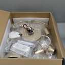 20" Gold Fandelier Ceiling Fan with Light, Flower Crystal Chandelier Ceiling Fan with Light and Remote Control, Modern Caged Enclosed 6 Speeds for Girl's Bedroom, Nursery, Living Room