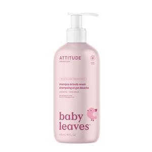 ATTITUDE Baby 2-in-1 Shampoo & Body Wash, EWG Verified, Fragrance Free & Dermatologically Tested, Vegan, Unscented, 16 Fl Oz