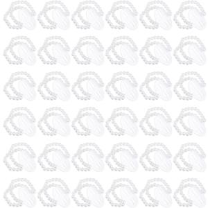 36 Pieces Corsage Wristlet Bracelet Wrist Corsage Prom Elastic Pearl Bands Wedding Corsages Pearl Bracelet Wedding Wristlets DIY Wrist Corsages Accessories for Bridesmaid Bridal Shower Party