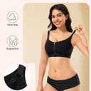 CYDREAM Womens Zip Front Closure Bra Wireless Support Comfort Full Coverage Back Smoothing No Underwire Bralettes (Black, XL)
