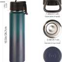 Volhoply 24oz Insulated Water Bottle With Straw Bulk 3 Pack,Metal Wide Mouth Water Bottles With Handle Keep Cold,Reusable Double Wall Cups,Powder Coated Sport Bottle For Holder(Assorted,3 Count)