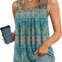 LONGYUAN Womens Tank Tops Summer Sleeveless Tunic Square Neck  (L)