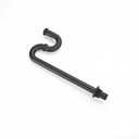 1-1/4 Inch Black Stainless Steel S-Trap Drain Pipe with Flange for Bathroom Sink, Floor Mounted