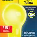 Feit Electric A19 Outdoor LED Bug Light, 60-Watt Equivalent, Non-Dimmable LED Light Bulb, E26 Medium Base, 120V, 22 Years Lifetime, Yellow, Pack of 1, A19/BUG/LED/BX
