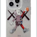 OPHK Case for iPhone 12 Pro and for iPhone 12, 3D Silver with Trendy Sneaker Cartoon Design, Street Artwork Bear Air IMD Laser Shockproof Silicone Protective Cell Phone Back Cover for Boys Girls