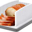 HHXRISE Bread Slicer for Homemade Bread, Adjustable Bread Slicer Guide with Crumb Tray, Plastic Bread Loaf Slicing for Kitchen Homemade Sourdough Rounds, Sandwich Cutter