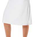 Women's Midi Length Skorts Skirts with 3 Pockets Modest Skirts Women's 24" Knee Length Skort (White, S)