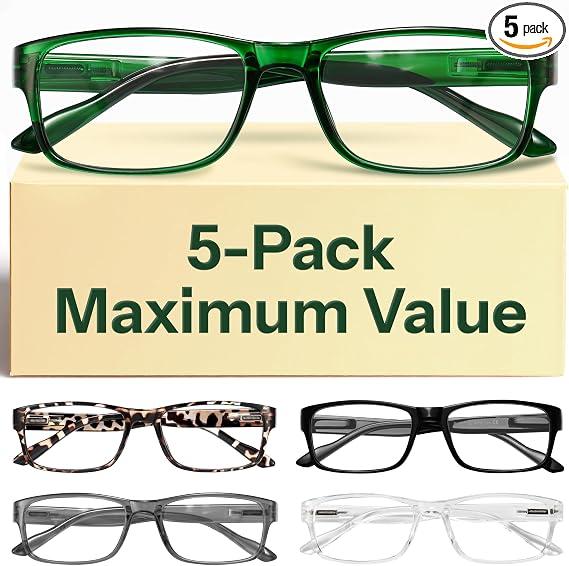 Gaoye 1.5 Professional Reading Glasses for All Day - Computer Readers with Blue Light Protection - Value Pack