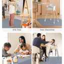 Blissful Diary Baby Splat Mat for Under High Chair, 50.4 x 50.4 Inch Wipeable Splash Mat, Waterproof and Washable, Anti-Slip Floor Protector, Gray