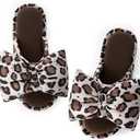 EverFoams Women's Satin Open-Toe Bow Slippers Indoor Bedroom House Shoes | machine-washable,gifts,anti-slip sole,lightweight,cozy,, Size US 9-10