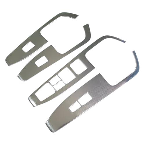 AOKIO Compatible with 2017 2018 2019 Hyundai Elantra Door Window Switch Panel Cover (Silver Color Rear Door Without Seat Heating Buttons)
