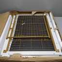 DWANTON Dog Crate Furniture with Cushion, Wooden Kennel Table with Double Doors, Indoor Dog House, Large Size, 38.5" L, White (38.5"L x 25.6"W x 26.8"H, White+Gold)