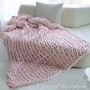 Maetoow Chenille Chunky Knit Blanket Throw 5060 Inch, Handmade Warm & Cozy Blanket Couch, Bed, Home Decor, Soft Breathable Fleece Banket, Christmas Thick and Giant Yarn Throws, Light Pink, 50''x60''