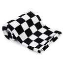 GreatBba Plush Checkered Baby Blanket for Boys Girls Nursery, 30"x40" Warm Short Fleece Blanket Neutral for Infant Newborn, Small Fuzzy for Sleeping, Chenille Baby for Stroller (Black&White)