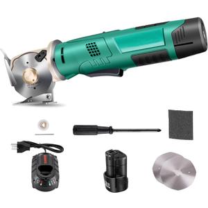 MXBAOHENG Electric Rotary Cutter Cordless Electric Scissor Rechargeable Fabric Shear for Cloth/Paper/Carpet/Leather Cutting Thickness 2.5cm (1 Battery)