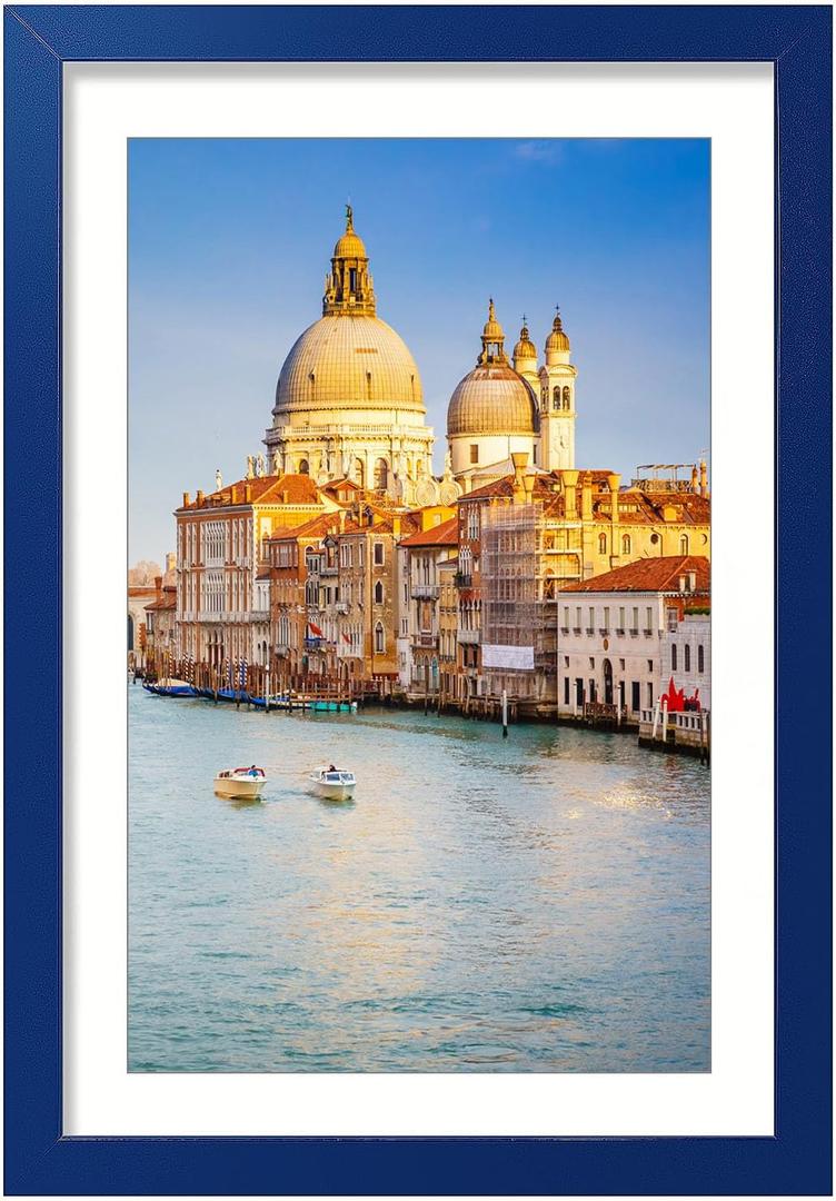 wyooxoo 13x19 Picture Frame Made of Solid Wood Photo Frames Display Pictures 11x17 with Mat or 13x19 Without Mat Colorful Frame For Wall or Tabletop Display,Dark blue