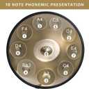 Handpan Drum 22 Inches D Minor Kurd, 432Hz 10 Notes Hand Drum Instrument, Premium Steel Drum, Handpan Instrument for Adults (Gold)