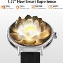 Smart Watches for Men/Women,1.27" HD Fitness Watch Answer/Make Call, Heart Rate/Sleep/SpO2Round Smart Watch for iPhone/Samsung/Android,IP68 Waterproof110+ Sport Mode-Black(2 Bands)