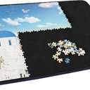 Becko US Jigsaw Puzzle Board Portable Puzzle Mat for Puzzles Storage Saver, Non-Slip Surface, Sturdy and Movable, Up to 1000 Pieces (Blue/Black), 30.7 20.9 inches
