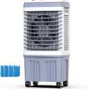 Swamp Cooler Air Conditioner, Portable Evaporative Air Cooler with 3 Speeds, Portable Ac with 5.5 Gal Tank for Patio Garage Commercial