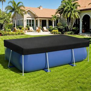Rectangular Pool Cover, Swimming Pool Cover for Rectangular Above Ground Frame Pool, Improved Version Windproof and Waterproof Design (181 * 90IN), 15*7.5FT / 181*90IN