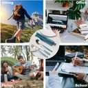 Travel Utensils Set, 4pcs Stainless Steel Reusable Cutlery, Portable Silverware Lunch Box for Camping and Office, Include Fork Spoon Knife with Case (Blue)