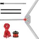 UBALANCE Pond Rake for Aquatic Weeds - Throwable Lake Weed Cutter, Sharp Blade with Cover, Lake Rake for Weeds 37" Cut, 59" Long Handle, 30FT Throw Line