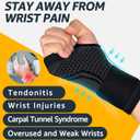 HiRui 2-Pack Wrist Brace Wrist Wraps, Hand Compression Sleeves with Wrist Straps Support for Fitness Weightlifting MTB Tendonitis Carpal Tunnel Arthritis Pain Relief (Black, Medium)