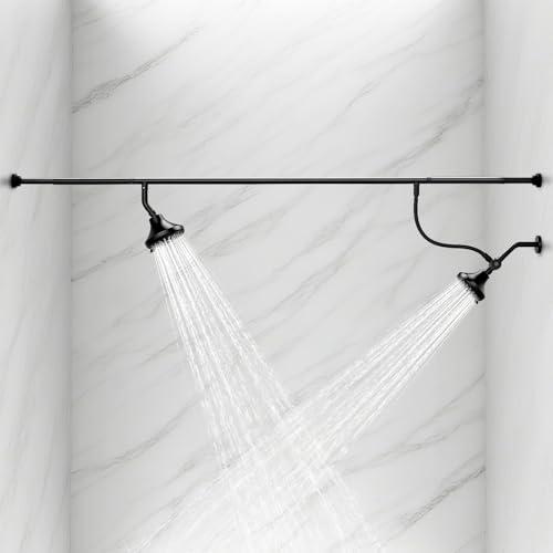 Dual Shower Head for Couples - High Pressure Adjustable Two Showerhead System with 4 Spray Modes, Easy Installation & Anti-Leak Design