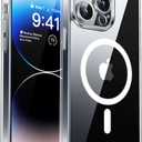 CANSHN Magnetic Compatible with iPhone 14 Pro Max Case, Upgraded [Full Camera Protection] [Compatible with Magsafe] Non-Yellowing Shockproof Protective Bumper Phone Case 6.7 inch - Clear