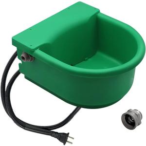 Automatic Heated Dog Waterer Bowl Feeder Constant Temperature Dispenser 3L Outdoor Thermal Bowl with Float Ball Valves for Pet Dog Horse Cattle Goat Sheep (Green)