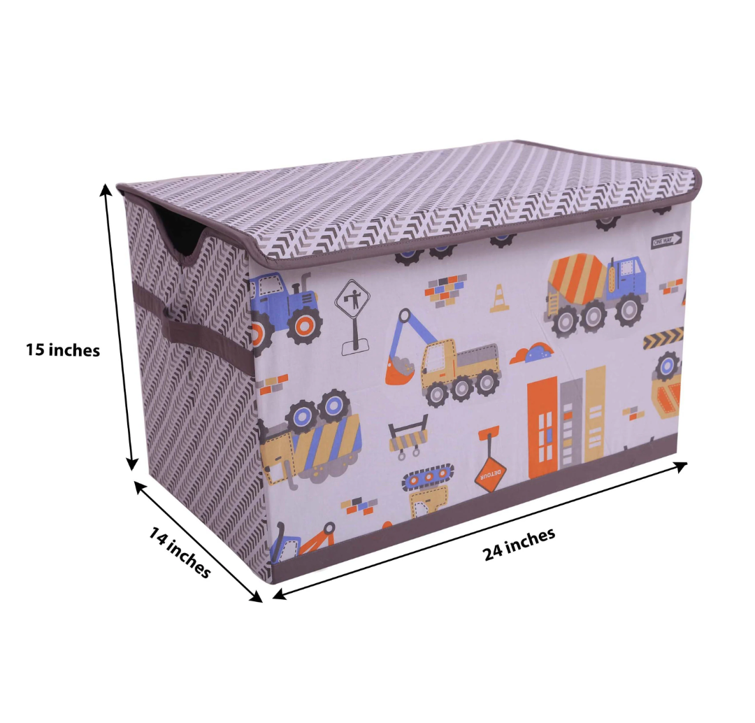 Bacati - Toy Chest Construction Yellow/Orange/Grey/Blue Boys