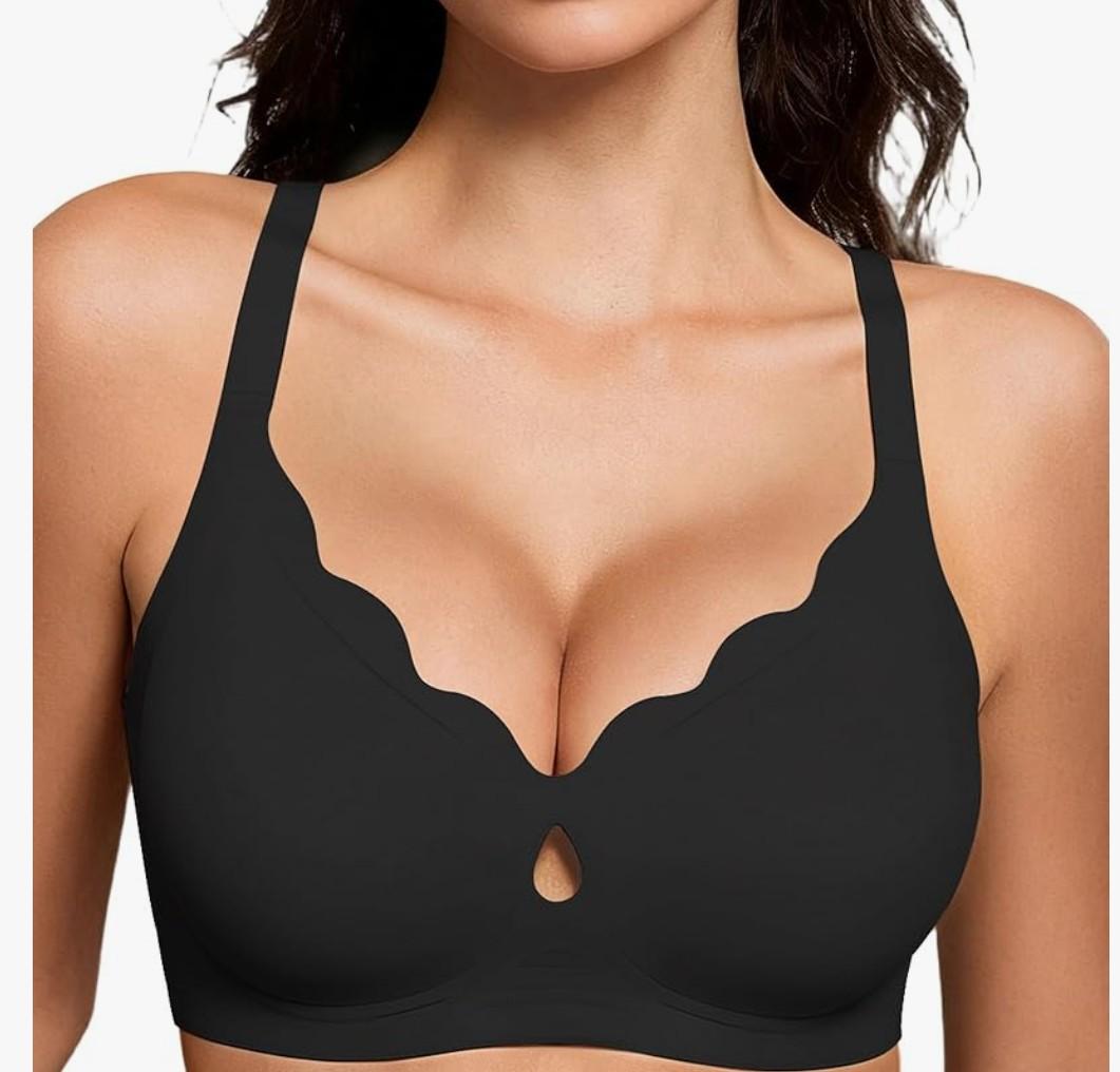 Gailife Bras for Women No Underwire Jelly Bras Wave Wireless Bras Seamless Full Coverage Bralettes Everyday Bras(L)