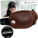 Nidra Contoured Sleep Mask for Side Sleepers, Zero Pressure Fit, 100% Light Blocking Eye Shades for Sleeping & Travel, Lash Extensions, Adjustable Strap, Ultra-Soft Comfort (Standard Size, Brown)