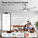 cumilo 52 Smart Outdoor Ceiling Fans LED Lights and Remote,Quiet DC Motor,6 Speed,Dimmable,Indoor Modern Brushed Nickel Ceiling Fan Controlled by WIFI Alexa App,Gray Silver Wood Bedroom Patio Porch, 52 inch-Downrod