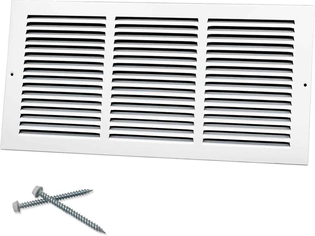 Howeall 18"W x 8"H [Duct Opening Size] Steel Return Air Grille, Air Return Vent Cover for Ceiling and Sidewall - HVAC Air Vent Covers - [Outer Dimensions: 19.75"W x 9.75"H]