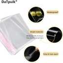 DaTpuik 2x3 Inches 300 Pcs Self Sealing Cellophane Bags Clear Cookie Bags Resealable Cellophane Bag for Packaging Gifts,Cookies,Favors,Products,Candy