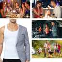 Casey Kevin Men's Compression Shirt Undershirts Body Shaper Sleeveless Shirt Slimming Tank Top Gynecomastia Vest (White, XXL)