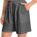 Women's Lounge Athletic Shorts with Pockets, 6.1" Sweat Shorts Women, Summer Casual Elastic Walking Running Shorts (Gray, XXL)