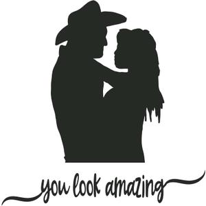 You Look Amazing Cowboy Cowgirl Love Kisses Hugs Roping Horse Chaps Rodeo Horse Pony Bull Steer Stallion Roper Holiday Gift Decorating Ideas Bedroom Wall Decal Sticker - Size: 30 in X 30 in