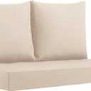 Outdoor Loveseat Cushions, 46×26×4 Inch, Waterproof, Beige