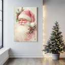 2 x GSPQAZ Vintage Santa Claus Christmas Wall Art - Festive Holiday Decor Canvas Print for Home or Office 12x18inch-Unframed