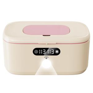 Wipe Wamer for Vehicle and Home Use, Baby Wet Wipes Dispenser and Diaper Wipe Warmer with Night Light,Temperature Display,No Need Water and Sponge,  and  Convertible - Beige 110~240V
