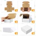 Eupako 6x4x3 Shipping Boxes Small Corrugated Cardboard Box - 25 Pack White Mailing Boxes for Packaging Small Business, Mailer Box
