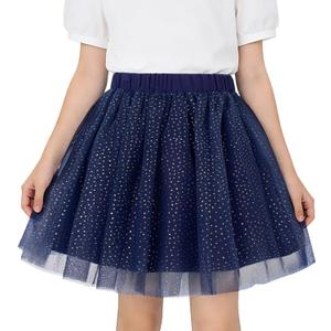 Magic Park 1-14Y Toddler Tutu Skirt Kid Tulle Skirts Little Girl Solid Color Short Skirt Girls Holiday Birthday Clothes (Navy Blue, 6-8 Years)