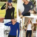 Neer 4 Pack Women's Workout Tops Long Sleeve Compression Shirt Athletic Tight V Neck T Shirt Gym Yoga Running Lightweight Tee (S)