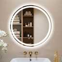 20 Inch Round LED Bathroom Mirror with Lights, Circle Lighted Vanity Mirror