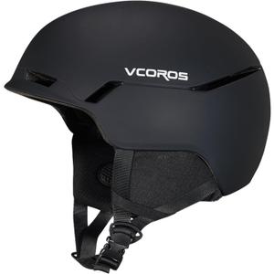 VCOROS Ski Helmet with Ski Goggles DXH-816 Snowboard Helmet Men Women for Snow Sport,Skiing,Skating,Snowboarding(Matte Black,Medium) (Small)