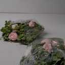 Waipfaru 2Pack 6.07FT Artificial Eucalyptus Garland with Flowers, Fake Rose Gypsophila Floral Garland, Floral Vines for Wedding Table Backdrop Party Centerpiece Room Decor (Pink)